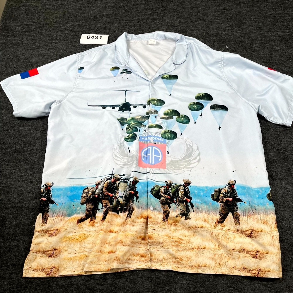 GarmentOne‎ Shirt Mens 2XL Multicolor 82nd Airborne Division Military Graphic